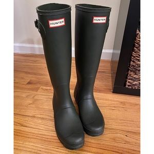 Hunter Rain Boots Matte Green - Tall